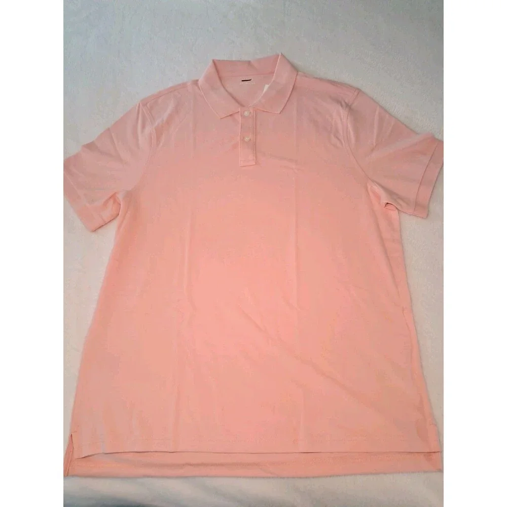 J.Crew Factory Flex Pique Polo Shirt Pink Short Sleeve CF936 PLS READ Size L NWT